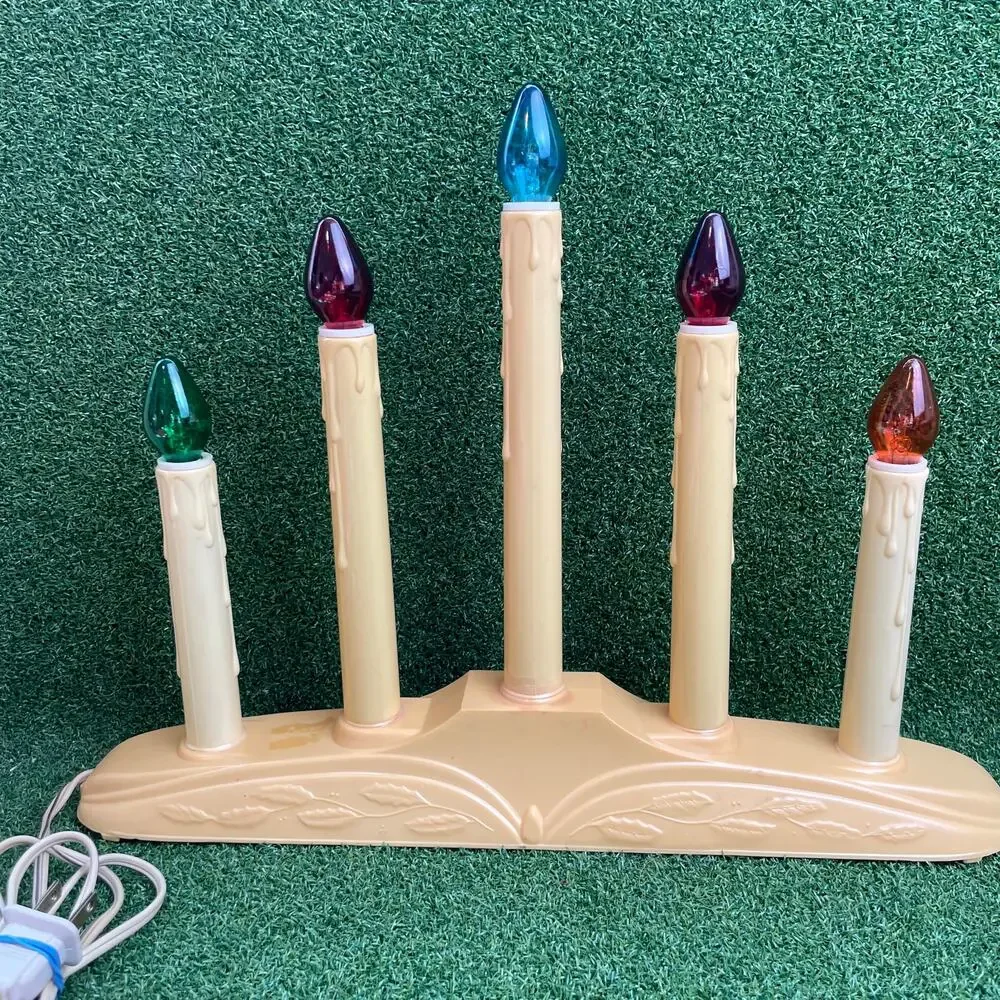 Vintage Lot Holiday Aisle 5 Light Candolier Electric Christmas Decor Candelabra